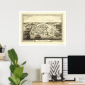 ドミニカ共和国の地図C.F. Fritzsch 1755 ポスター (ホームオフィス)