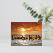 ドミニカ共和国の夕日 ポストカード (スタンド正面)