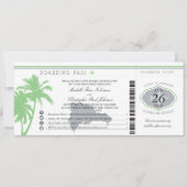 ドミニカ共和国の搭乗券のヤシの木 招待状 (正面)