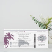 ドミニカ共和国の搭乗券のヤシの木 招待状 (スタンド正面)