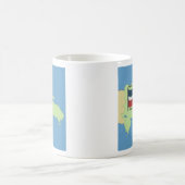 ドミニカ共和国の旗そして地図 コーヒーマグカップ (中央)