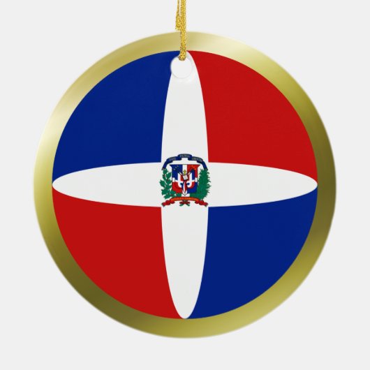 ドミニカ共和国の旗のオーナメント セラミックオーナメント (裏面)