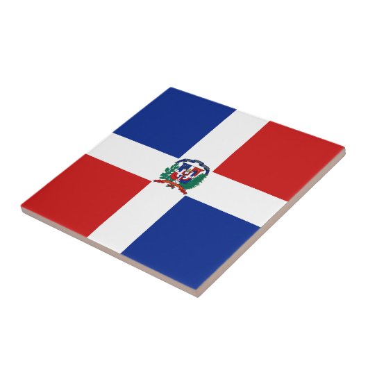 ドミニカ共和国の旗のセラミックタイル タイル (側面)