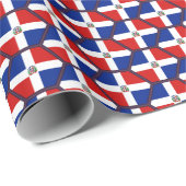 ドミニカ共和国の旗の蜜蜂の巣の包装紙 ラッピングペーパー (ロールコーナー)