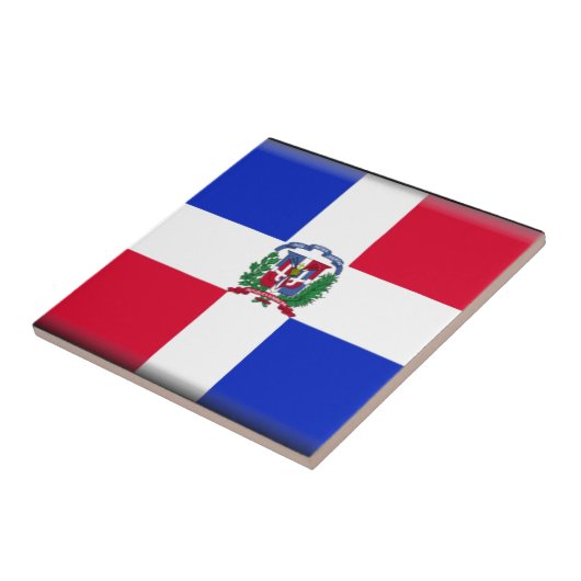 ドミニカ共和国の旗 タイル (側面)