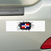 ドミニカ共和国の旗 バンパーステッカー (車上)