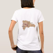 ドミニカ共和国の旗 + 地図 + 文字のTシャツ Tシャツ (裏面)