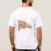 ドミニカ共和国の旗 + 地図 + 文字のTシャツ Tシャツ (裏面)