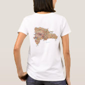 ドミニカ共和国の旗Xの地図のTシャツ Tシャツ (裏面)