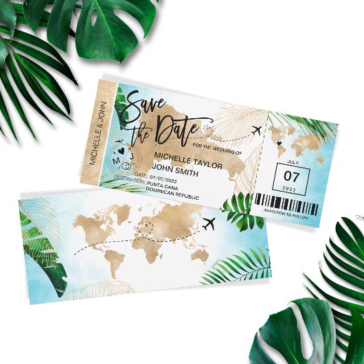 ドミニカ共和国の日付搭乗券を保存 招待状