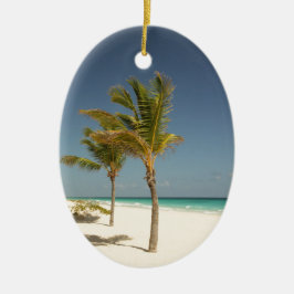 ドミニカ共和国の熱帯ビーチ セラミックオーナメント