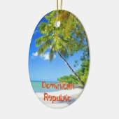 ドミニカ共和国の熱帯島 セラミックオーナメント (左)