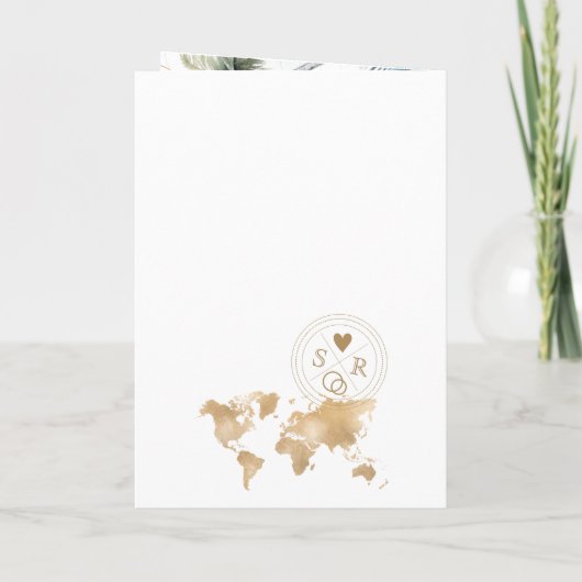 ドミニカ共和国の目的地のウェディングパスポートQR 招待状 (裏面)