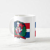ドミニカ共和国の紋章付き外衣 コーヒーマグカップ (正面左)