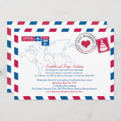 ドミニカ共和国の航空郵便結婚式のレセプション 招待状 (正面/裏面)