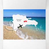 ドミニカ共和国の行き先結婚式 三つ折り招待状 (内部中)