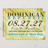 ドミニカ共和国の行先の招待状 招待状 (正面/裏面)