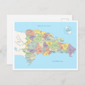 ドミニカ共和国の詳細地図 ポストカード (正面/裏面)