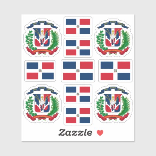 ドミニカ共和国の象徴/武器と国旗 シール (シート)