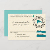 ドミニカ共和国への出発案内 乗車券 招待状 (正面/裏面)