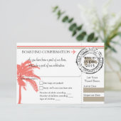 ドミニカ共和国への搭乗券の出欠確認カード 出欠カード (スタンド正面)