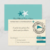 ドミニカ共和国への搭乗券の出欠確認カード 招待状 (正面/裏面)