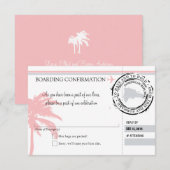 ドミニカ共和国への搭乗券の出欠確認カード 招待状 (正面/裏面)