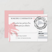 ドミニカ共和国への搭乗券の出欠確認 招待状 (正面/裏面)