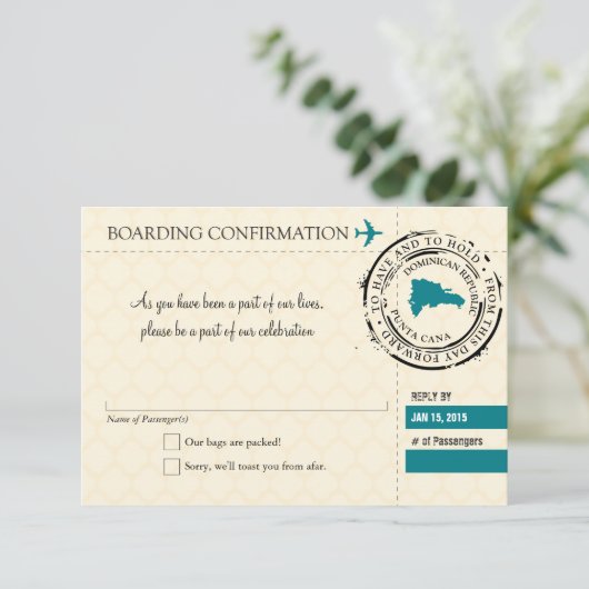 ドミニカ共和国への搭乗券 RSVP (スタンド正面)