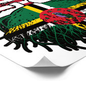 ドミニカ共和国アメリカ合衆国ツリールーツ国旗 ポスター (角)