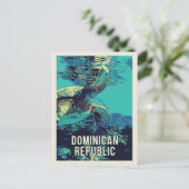 ドミニカ共和国アメージングウミガメ葉書 ポストカード (スタンド正面)