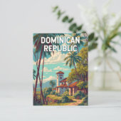 ドミニカ共和国イラストレーショントラベルアートヴィンテージ ポストカード (スタンド正面)