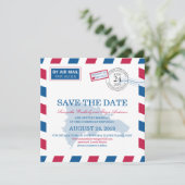 ドミニカ共和国エアメールウェディング・セーブ・ザ・デート 招待状 (スタンド正面)