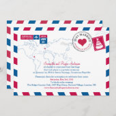 ドミニカ共和国エアメール挙式後 招待状 (正面/裏面)