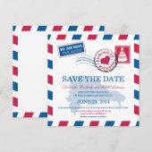 ドミニカ共和国エアメール ウェディング セーブ・ザ・デート (正面/裏面)