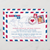 ドミニカ共和国エアメール ポストウェディングレセプション 招待状 (正面/裏面)