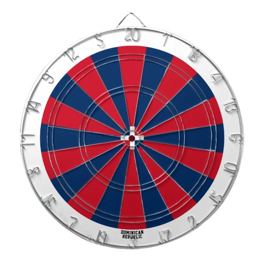 ドミニカ共和国カラフル国旗 ダーツボード (正面)