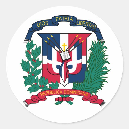 ドミニカ共和国コートオブアームズ ラウンドシール (正面)