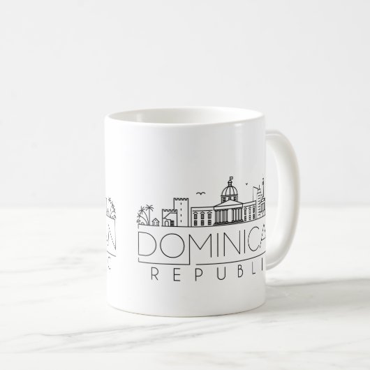 ドミニカ共和国スタイルのスカイラインコーヒーマグ コーヒーマグカップ (正面右)