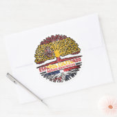 ドミニカ共和国スペインスペインのツリールーツ国旗 ラウンドシール (封筒)