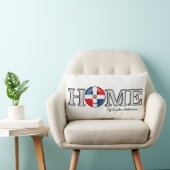 ドミニカ共和国スマイルフラグ引っ越し祝いパーティー ランバークッション (椅子)