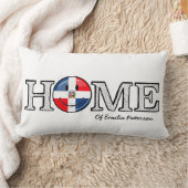 ドミニカ共和国スマイルフラグ引っ越し祝いパーティー ランバークッション (ブランケット)