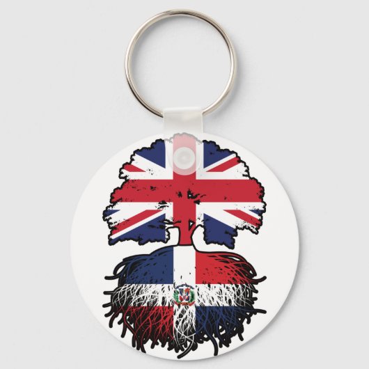 ドミニカ共和国ドミニカ共和国イギリスの木の根 キーホルダー (正面)