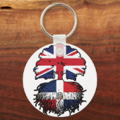 ドミニカ共和国ドミニカ共和国イギリスの木の根 キーホルダー (正面)