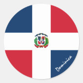 ドミニカ共和国ドミニカ国旗の愛国者/sport ラウンドシール (正面)