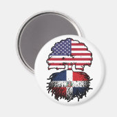 ドミニカ共和国ドミニカ系アメリカ合衆国ツリー マグネット (正面/裏面)