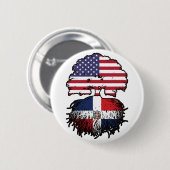 ドミニカ共和国ドミニカ系アメリカ合衆国ツリー 缶バッジ (正面&裏面)