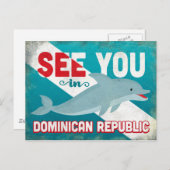 ドミニカ共和国ドルフィン – レトロヴィンテージトラベル ポストカード (正面/裏面)