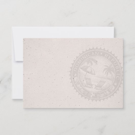 ドミニカ共和国パスポートウェディングRSVPカード 出欠カード (裏面)