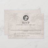 ドミニカ共和国パスポートウェディングRSVPカード 出欠カード (正面/裏面)